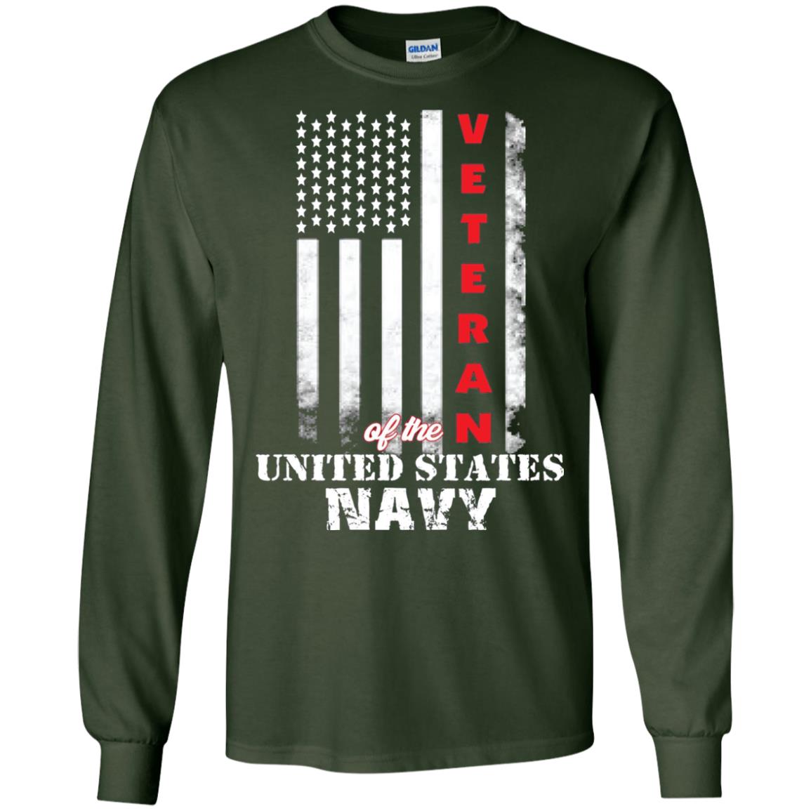 Armed Forces Us Navy Vintage Veteran T-shirt Forest Green