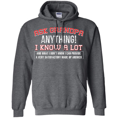 Ask Grandpa Anything I Know A Lot Funny Saying Gift Shirt For Papa Dark Heather