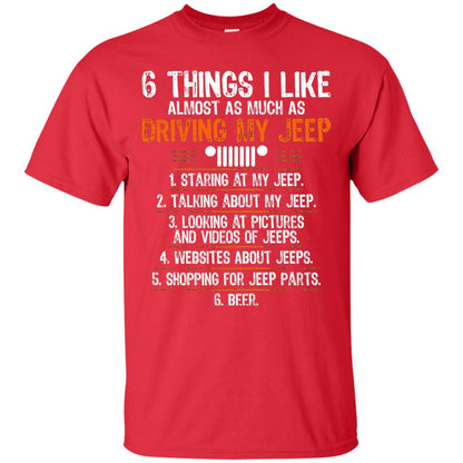 Funny Off Road Driving T-shirt 6 Things I Like Almost As Much As Red