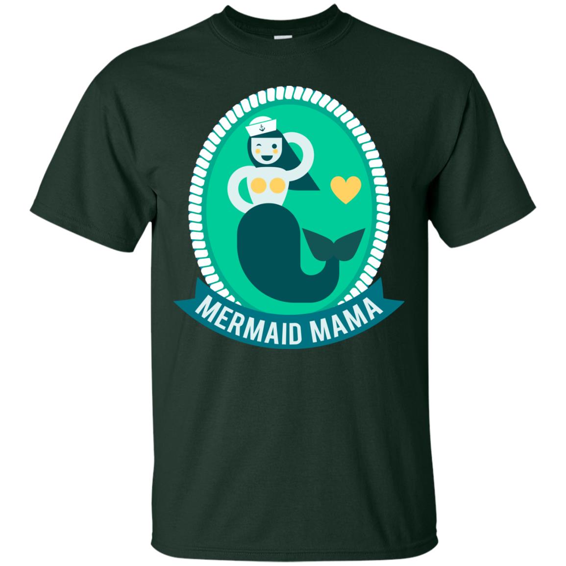 Mermaid Mama Cool Shirt For Grandma Love Mermaid Forest
