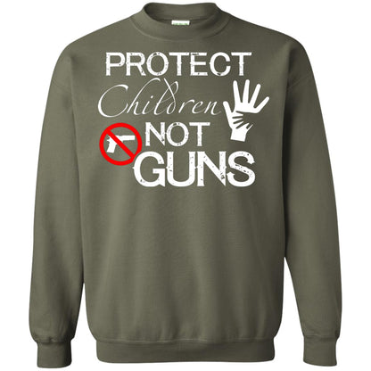 Anti Gun T-shirt Protect Children Not Gun Military Green
