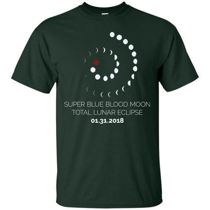 Super Blue Blood Moon Total Lunar Eclipse 2018 T-shirt Forest Green