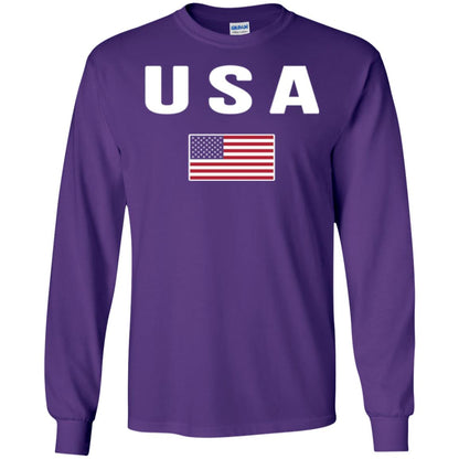 American Flag Us America United States T-shirt Purple