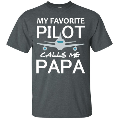 My Favorite Pilot Calls Me Papa Shirt For Grandpa Dark Heather
