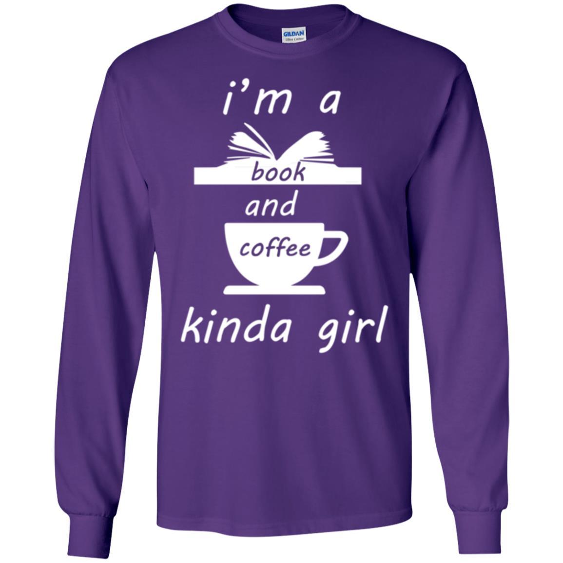 Book Lover T-shirt I'm A Book And Coffee Kinda Girl T-shirt Purple