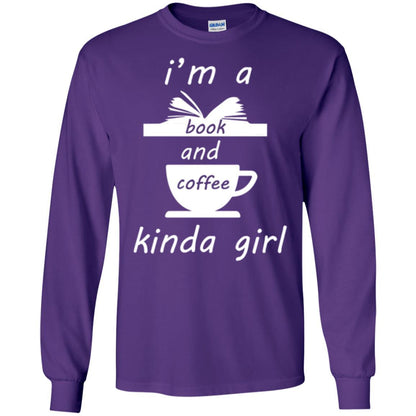 Book Lover T-shirt I'm A Book And Coffee Kinda Girl T-shirt Purple