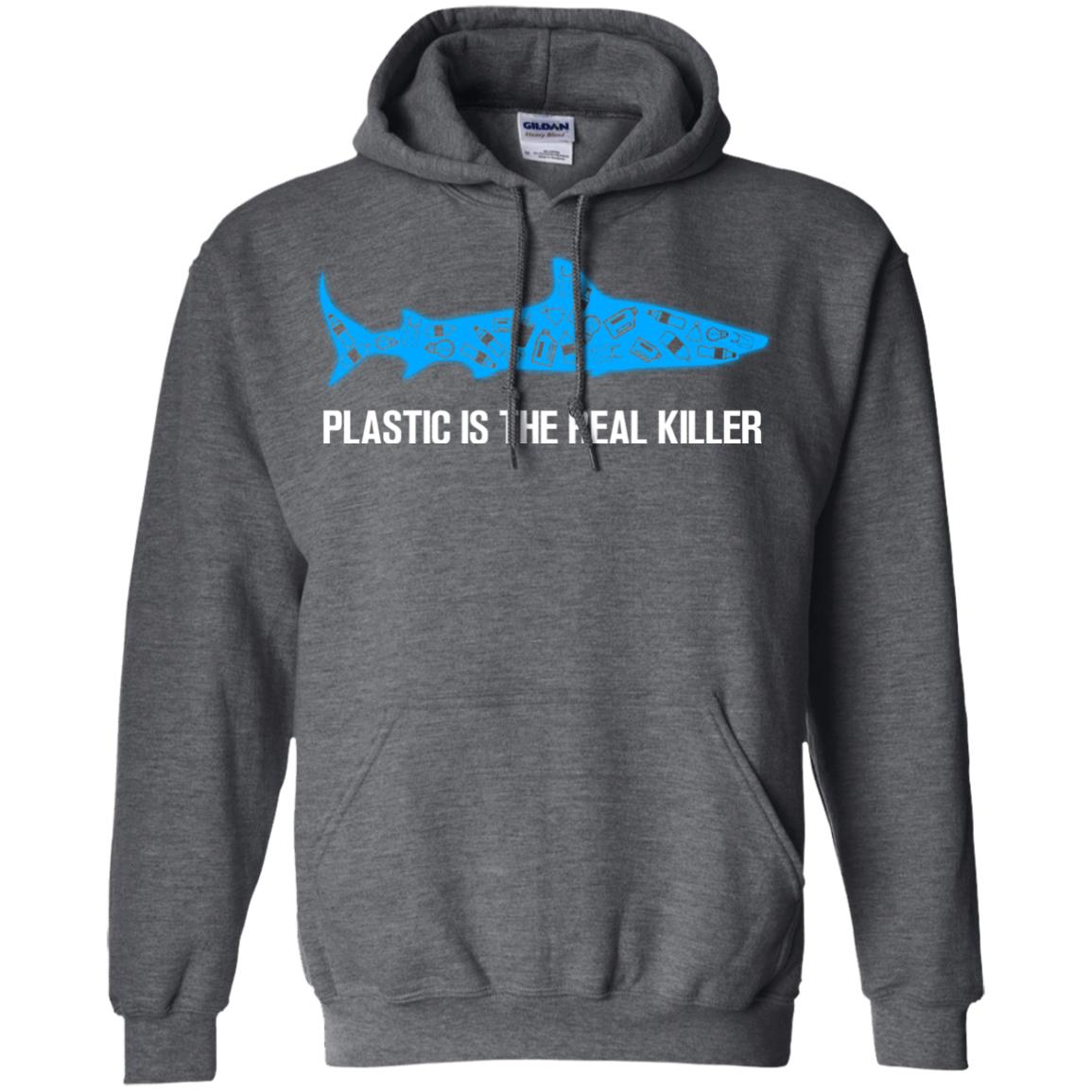 Plastic Is The Real Killer Save Ocean Shark Shirt Dark Heather