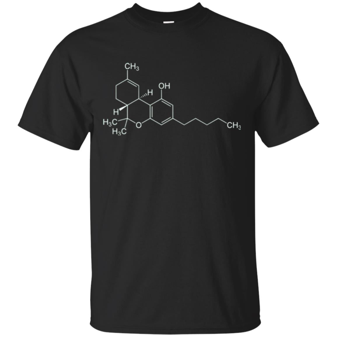 Chemistry T-shirt Molecule Tetrahydrocannabinol Black