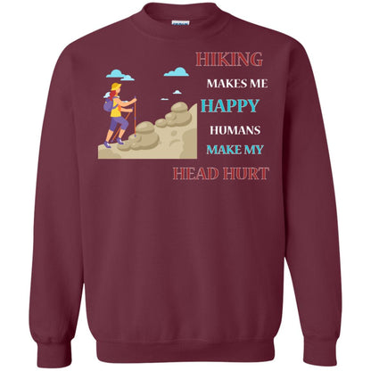 Hiking Make Me Happy Humans Make My Head Hurt Shirt Maroon