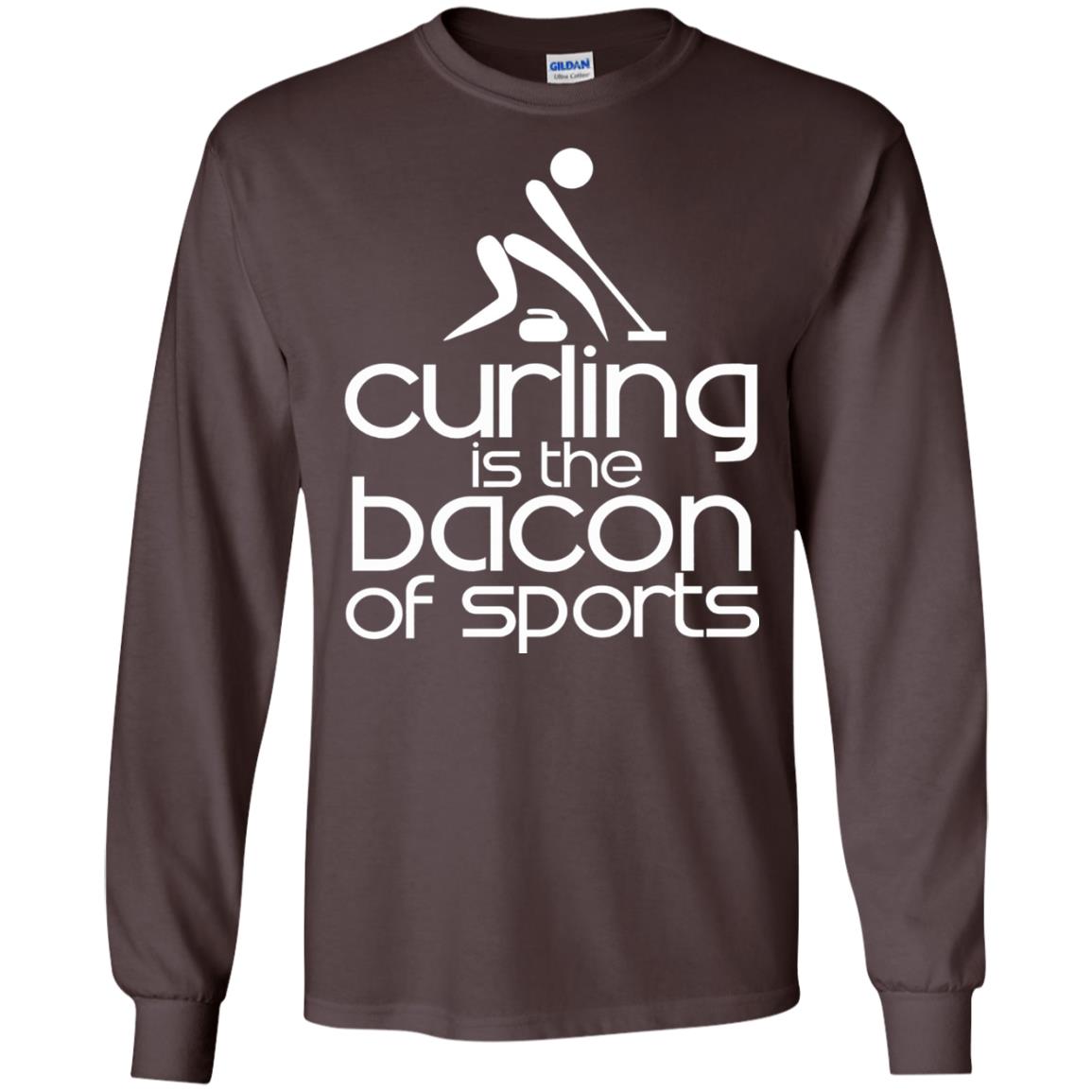 Funny Curling Is The Bacon Of Sports T-shirt Dark Chocolate