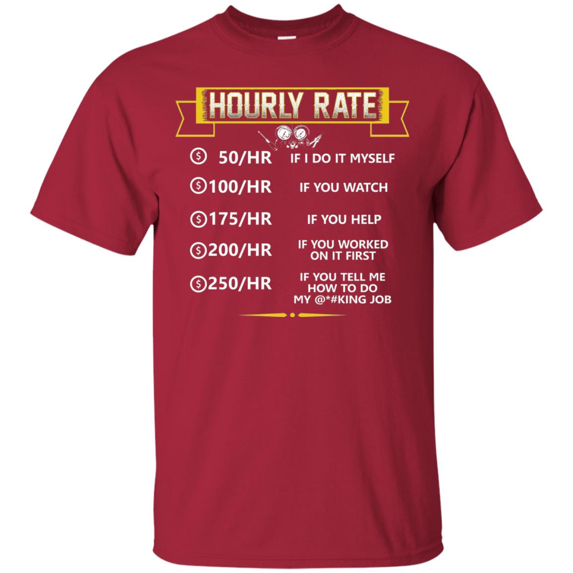 Hvac Tech Hourly Rate Shirt Cardinal