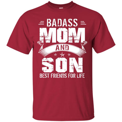 Badass Mom And Son Best Friends For Life Shirt Cardinal