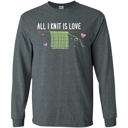All I Knit Is Love Crocheting Lover Shirt Dark Heather