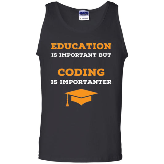 Education Is Important But Coding Is Importanter Coder T-shirt Black
