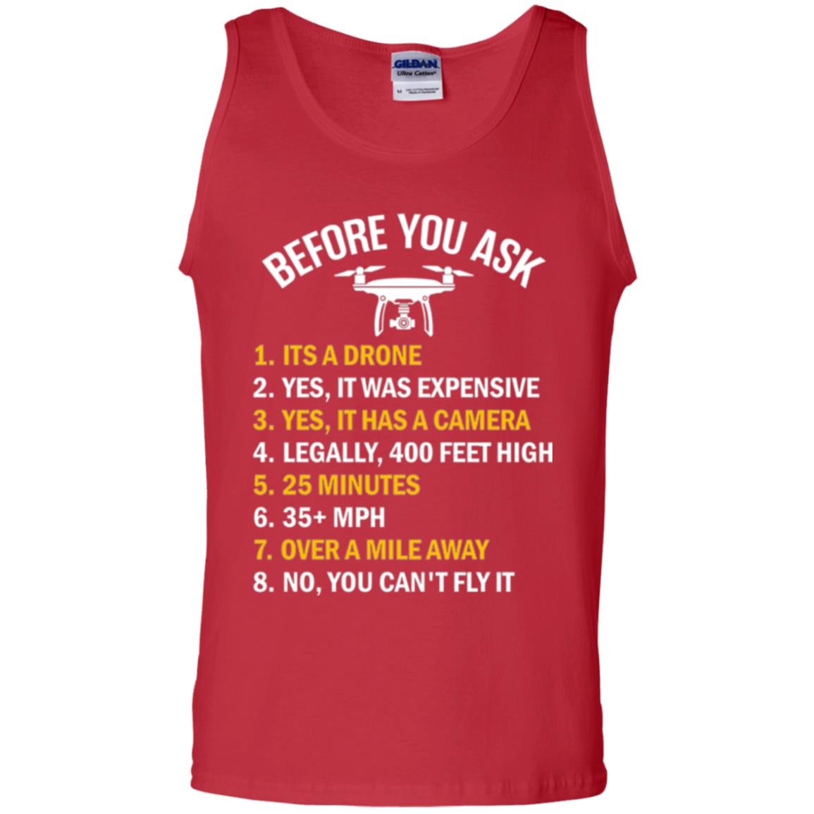 Before You Ask Funny Drone T-shirt You Can_t Fly It Red
