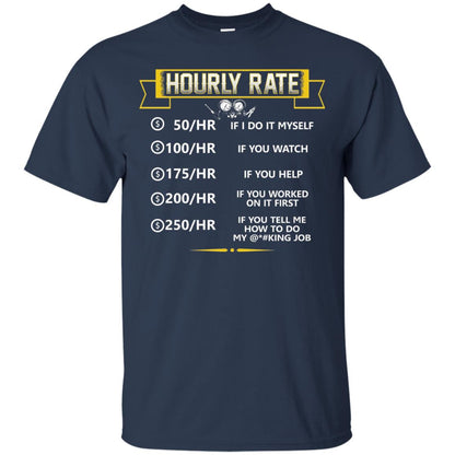 Hvac Tech Hourly Rate T-shirt New Version Navy