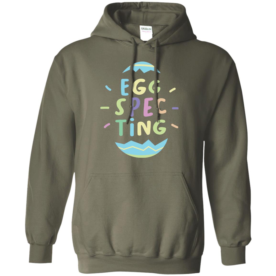 Eggspecting Funny Pregnancy Pregnant Easter Shirt Military Green