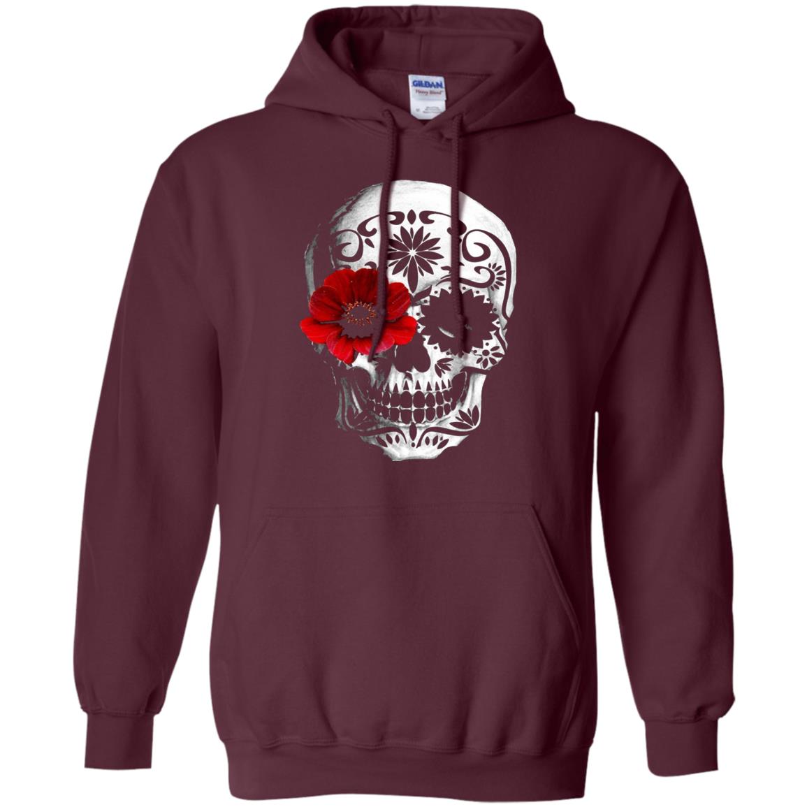 Day Of The Dead Sugar Skull Cinco De Mayo Shirt Maroon