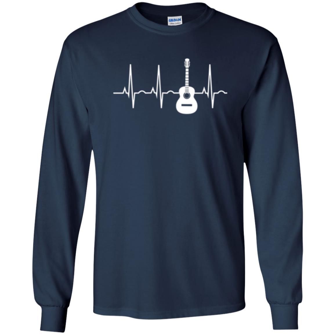 Guitarist T-shirt Guitar Heartbeat T-shirt Navy
