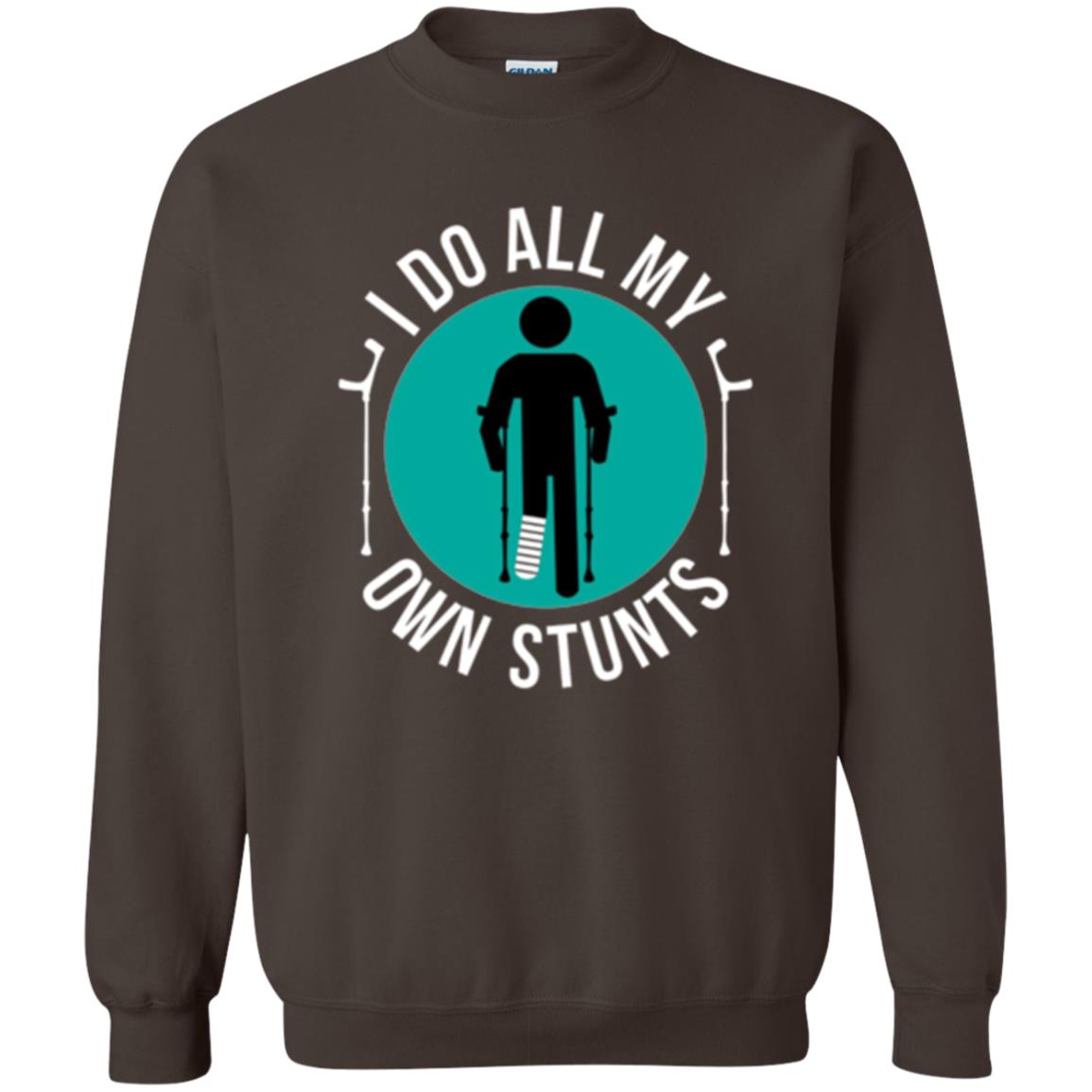 Broken Leg T-shirt I Do All My Own Stunts T-shirt Dark Chocolate