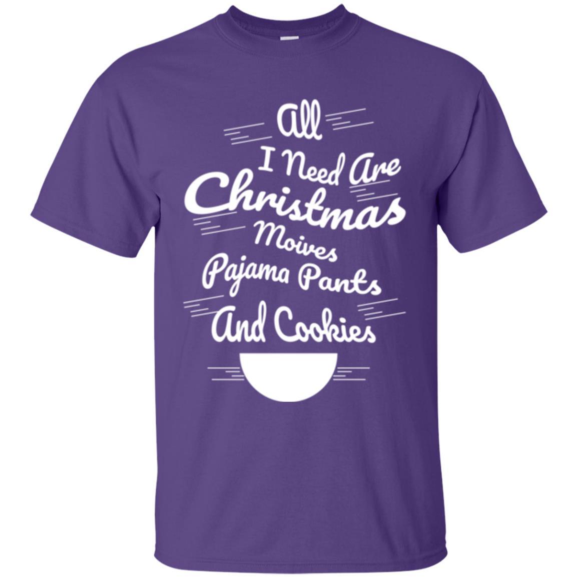 Christmas T-shirt All I Need Are Christmas Movies Pajama Pants Purple