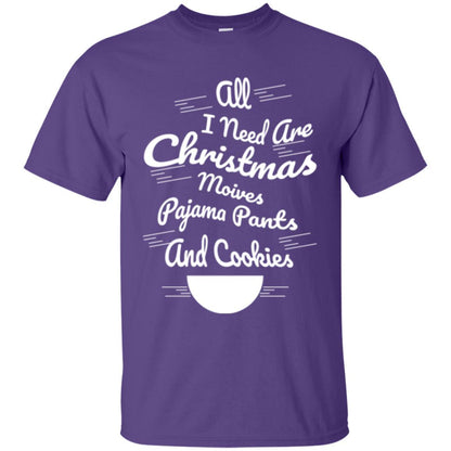 Christmas T-shirt All I Need Are Christmas Movies Pajama Pants Purple