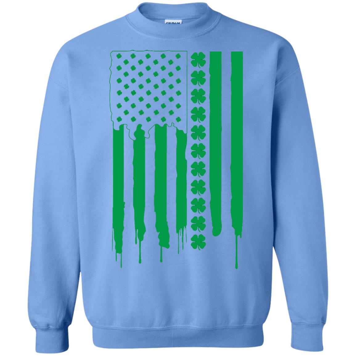 Irish American Flag St Patrick_s Day T-shirt Carolina Blue