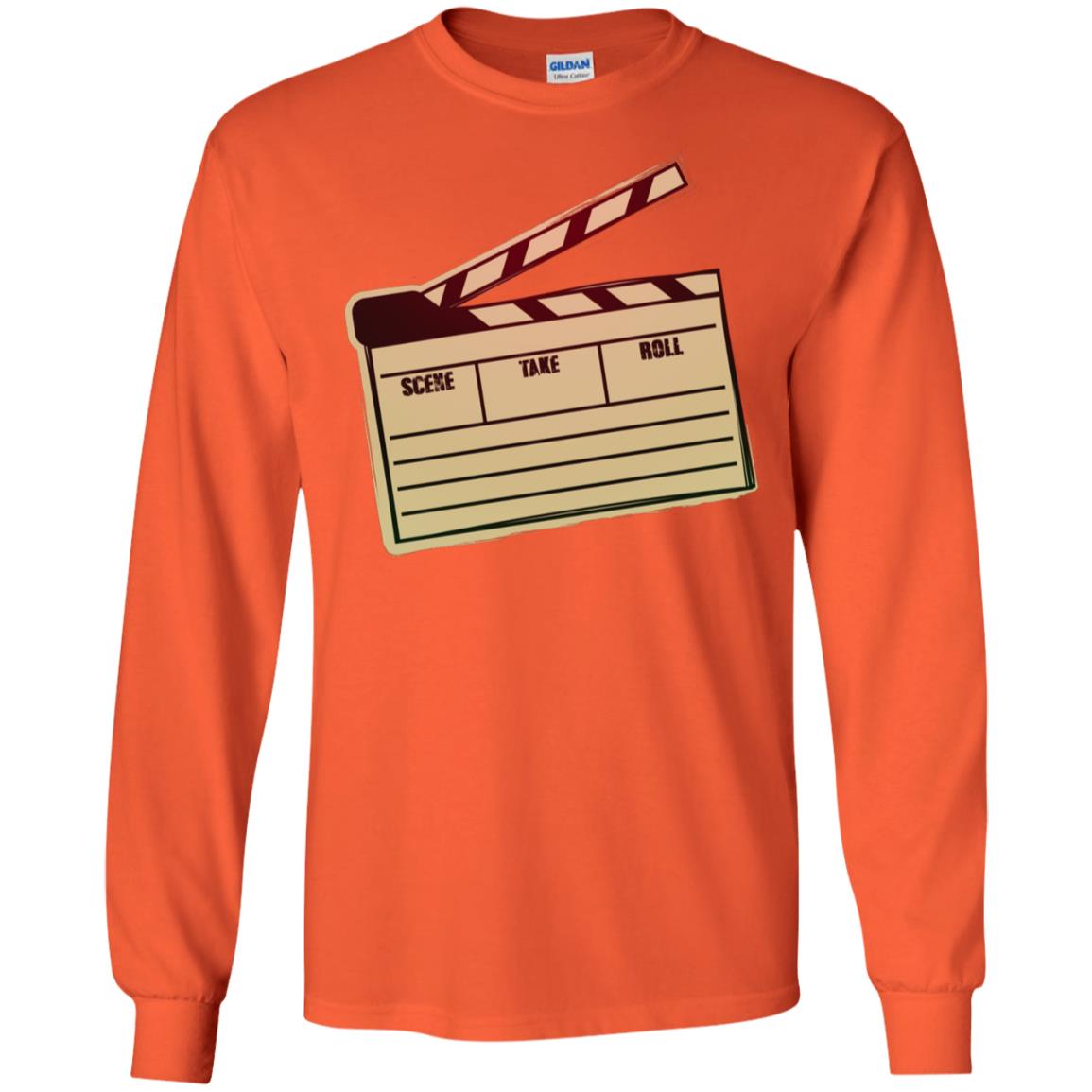 Movie Clapper Filmmaker Film Student Shirt Orange