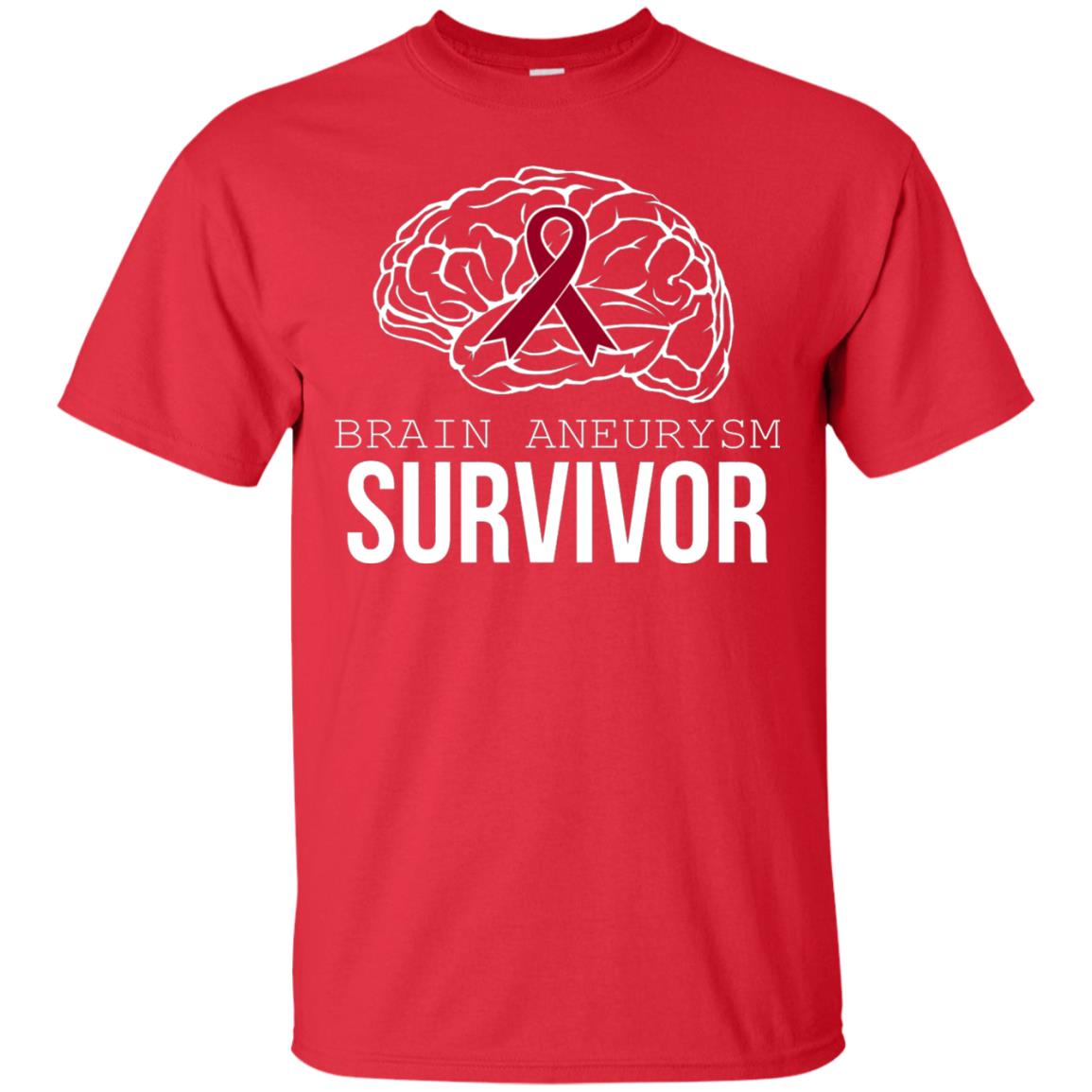 Brain Aneurysm Survivor T-shirt Red