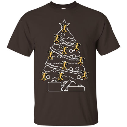 Terrier Dog Face Christmas Tree Gift Shirt Dark Chocolate