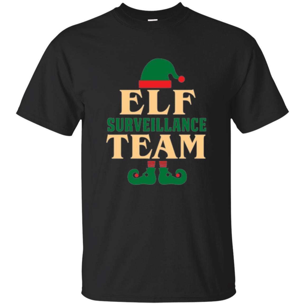 Christmas T-shirt Elf Surveillance Team T-shirt Black