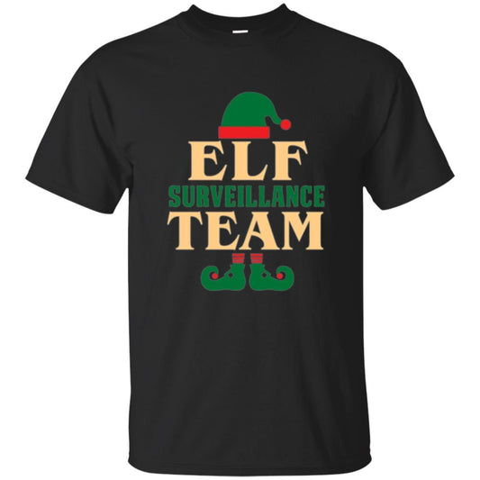 Christmas T-shirt Elf Surveillance Team T-shirt Black