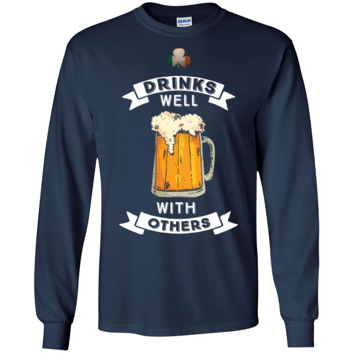 St. Patrick's Day T-shirt Drinks Well With Others Navy