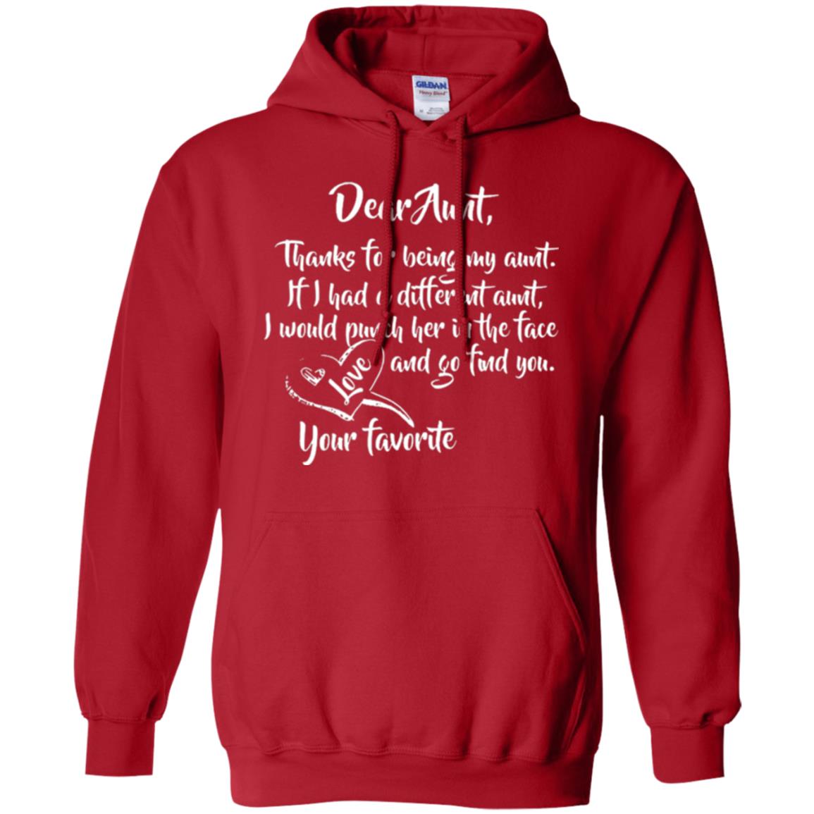 Family T-shirt Dear Aunt Thanks For Being My Aunt Red