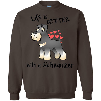 Life Is Better With A Schnauzer Dog Shirt Dark Chocolate