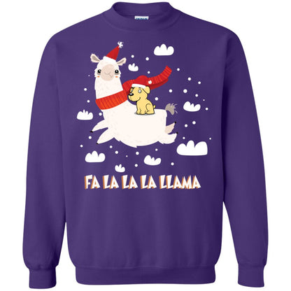 Fa La La La Llama With Labrador X-mas Gift Shirt Purple