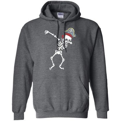 Dabbing Skeleton With Pirates Hat T-shirt Dark Heather