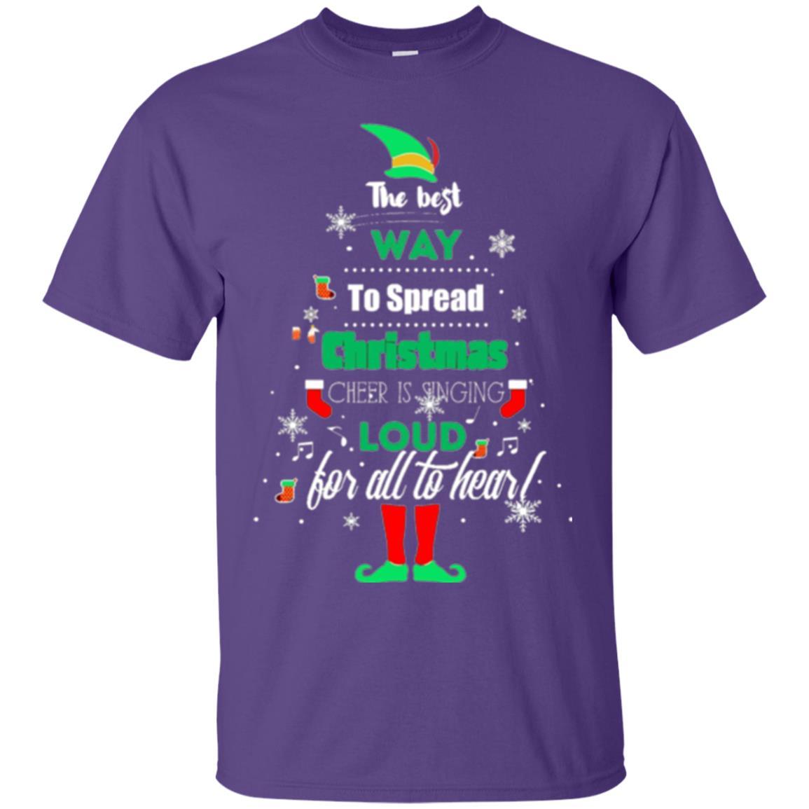 Elf Christmas T-shirt The Best Way To Spread Christmas Cheer Purple