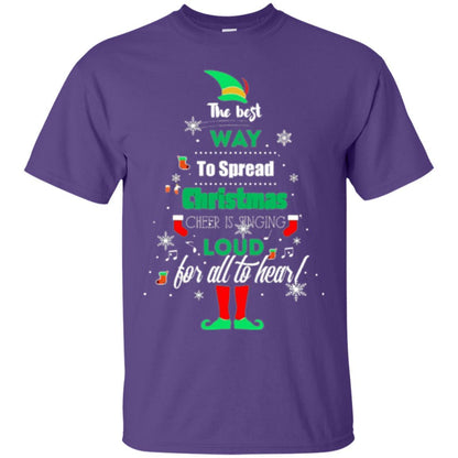 Elf Christmas T-shirt The Best Way To Spread Christmas Cheer Purple