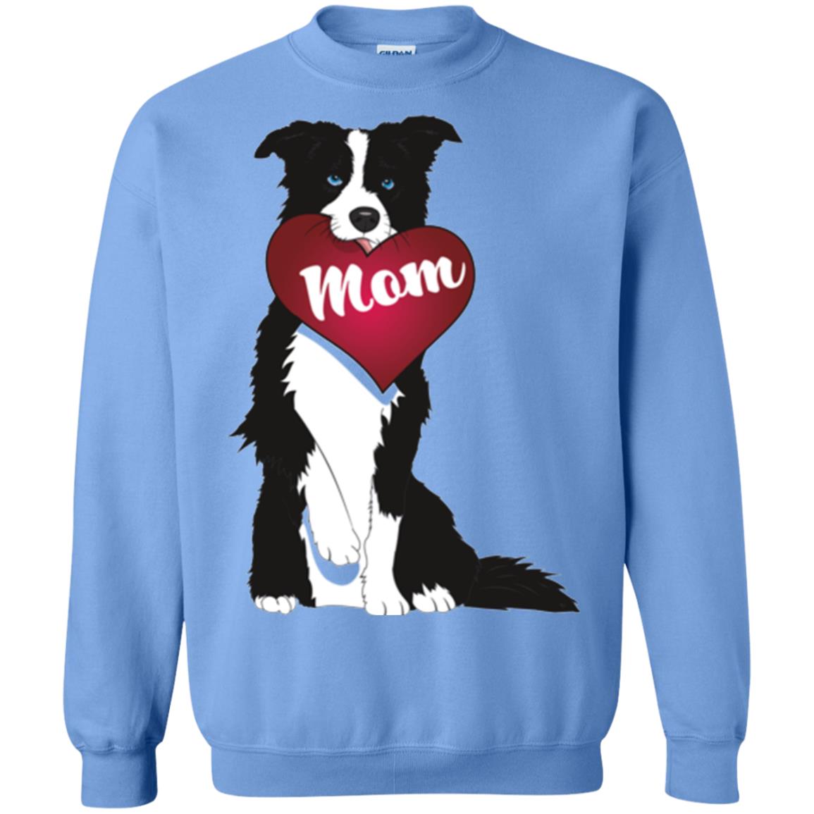 Dog Lover T-sshirt Border Collie Fetching Valentine Heart Carolina Blue