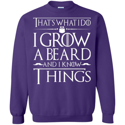Thats What I Do I Grow A Beard And I Know Things T-shirt Purple