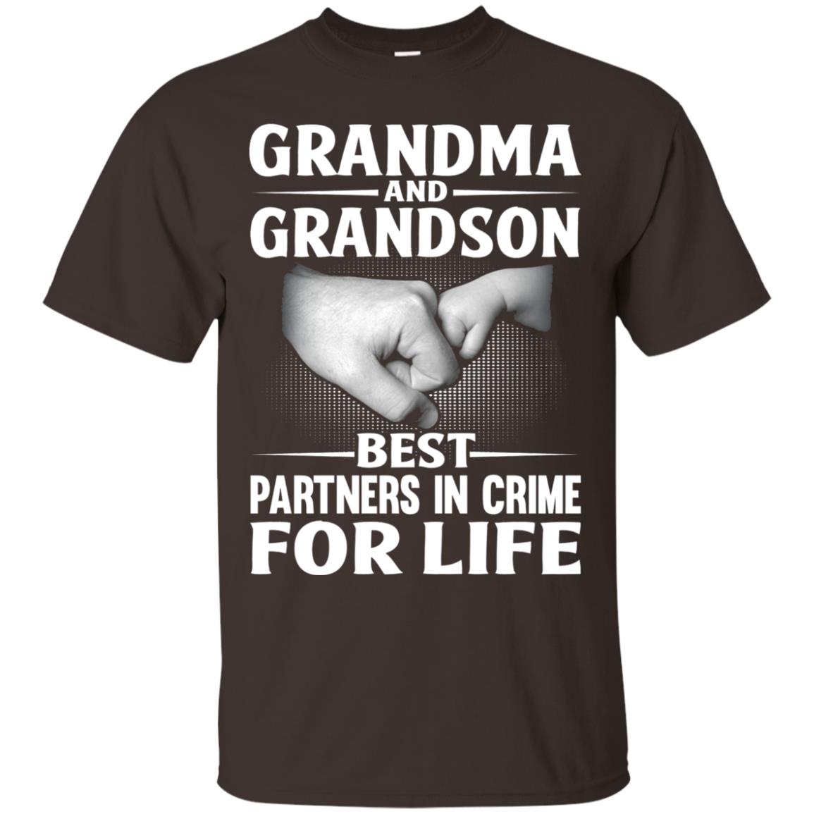 Grandma And Grandson Best Partners In Crime For Life Family T-shirt Dark Chocolate