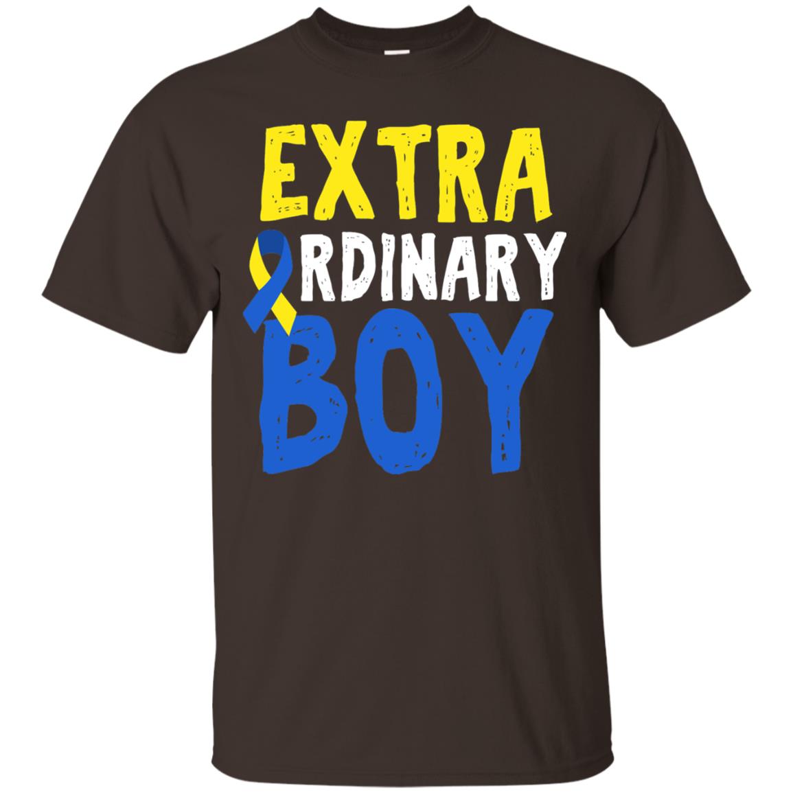 World Down Syndrome Day Shirt Extra Ordinary Boy Dark Chocolate