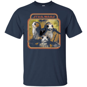 Film T-shirt Star Wars Last Jedi Porg Triplets Retro Box Graphic