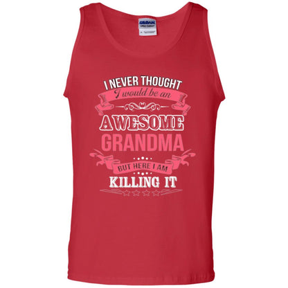Nana T-shirt I Never Thought I Would Be An Awesome Grandma Red
