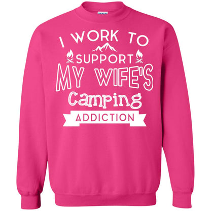 I Work To Support My Wife_s Camping Addiction Husband Shirt Heliconia