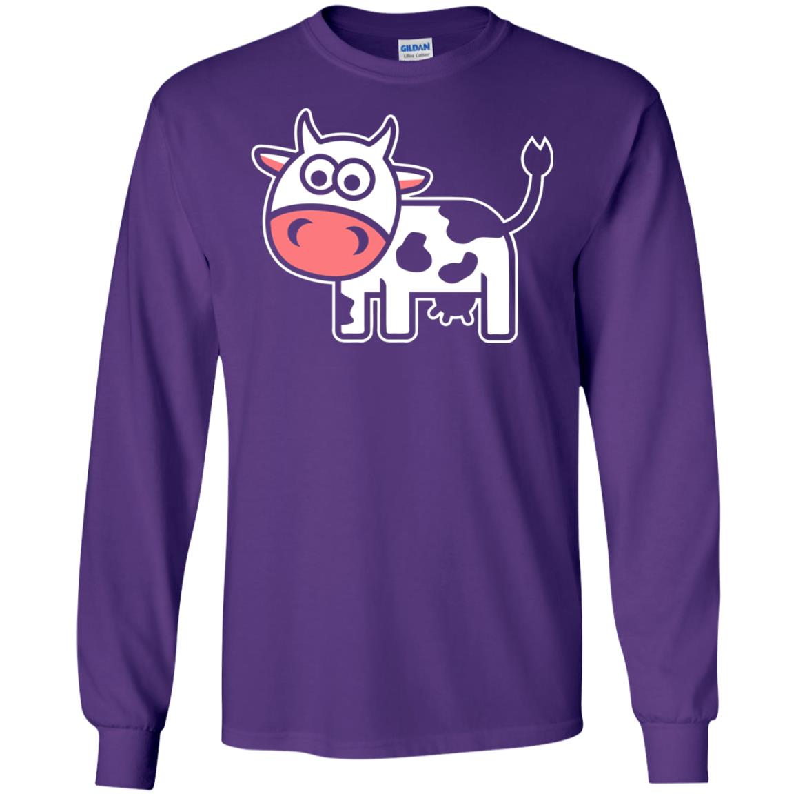 Cute Comic Cow Lover T-shirt Purple