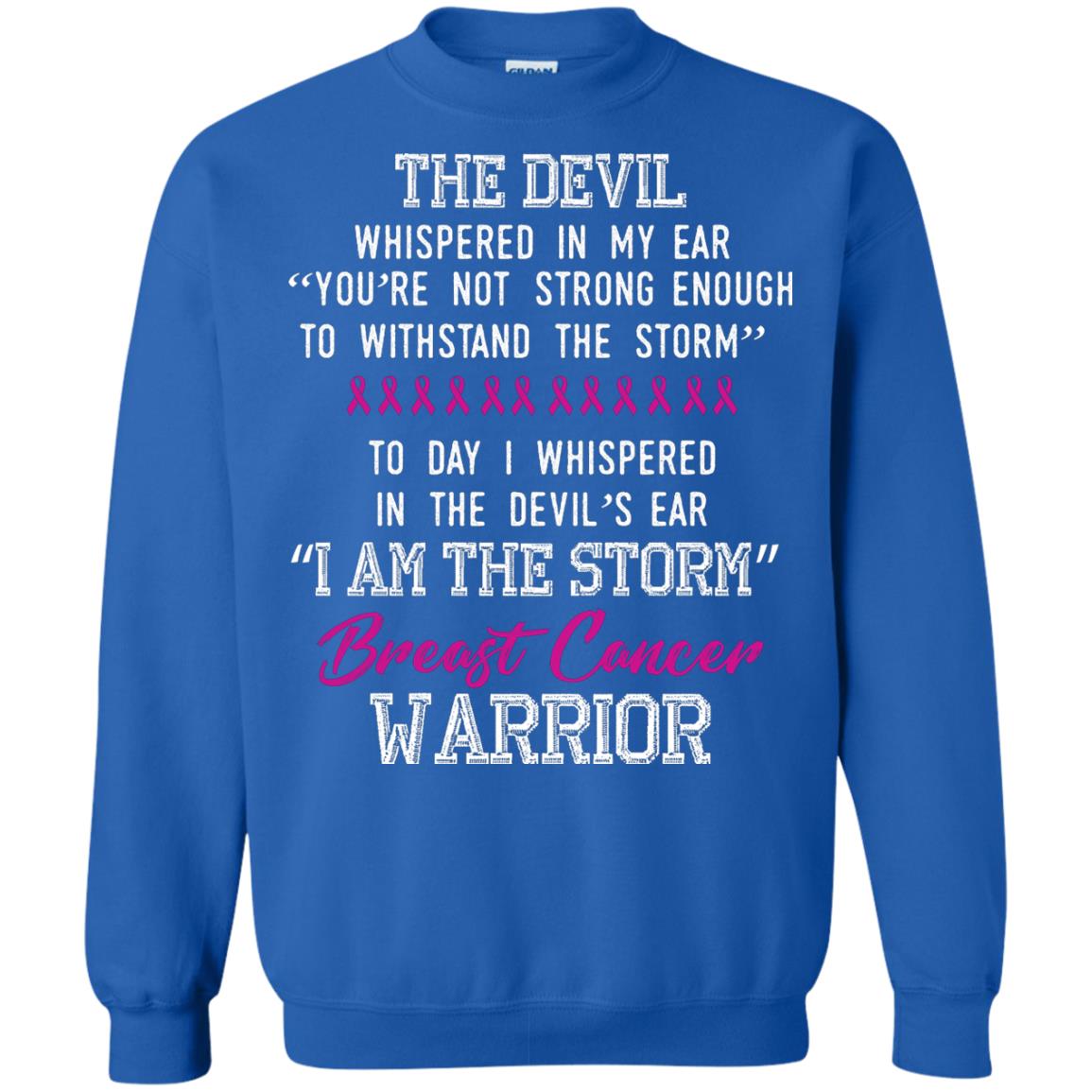 Breast Cancer Warrior T-shirt I Am The Storm Breast Cancer Warrior With Pink Ribbons Royal