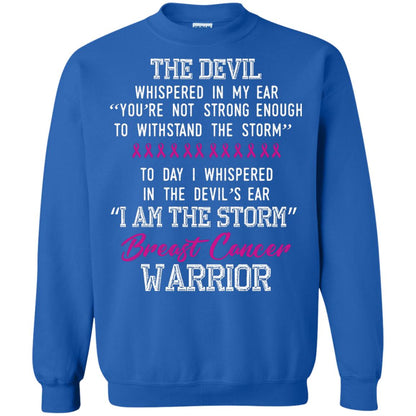 Breast Cancer Warrior T-shirt I Am The Storm Breast Cancer Warrior With Pink Ribbons Royal