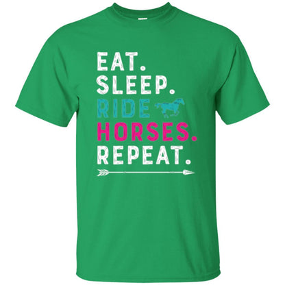 Horseback Riding T-shirt Eat Sleep Ride Horses Repeat Irish Green